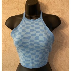 💕Forever 21 Blue Checkered Halter